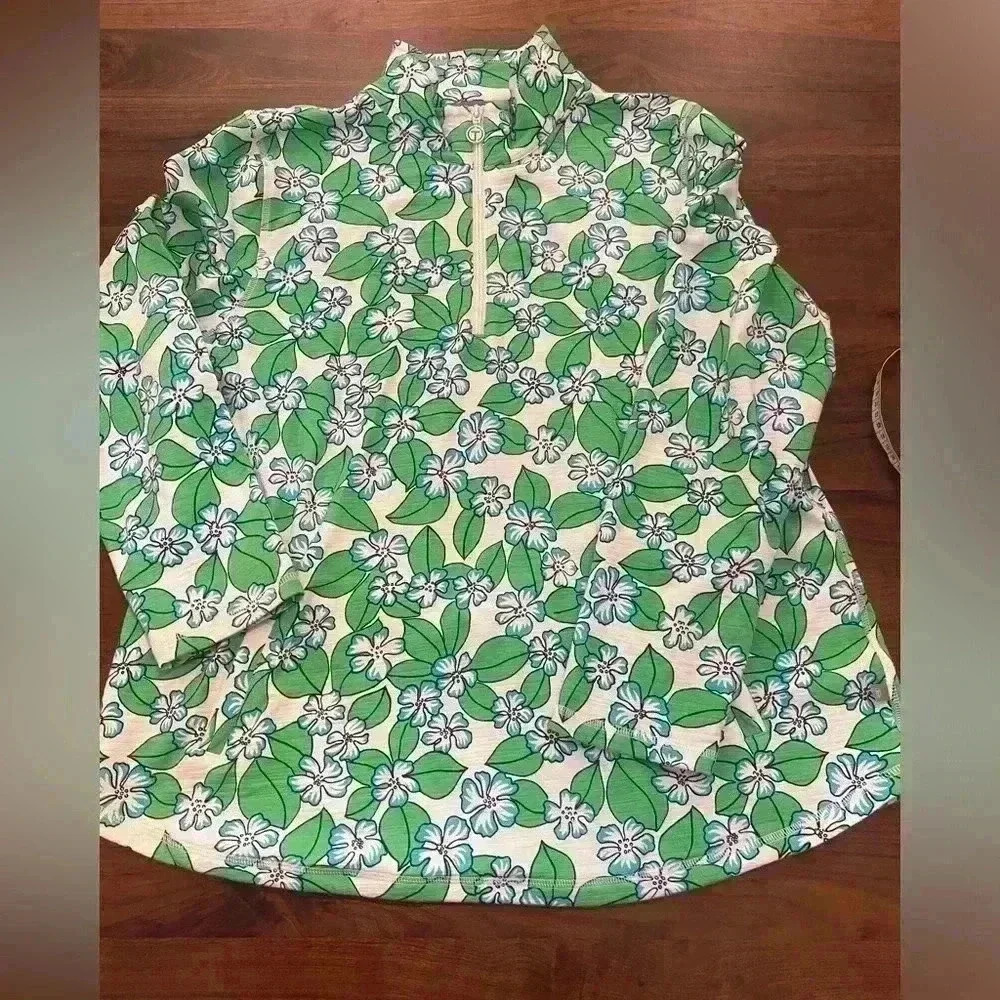 TALBOTS COZY HALF-ZIP PULLOVER - FLORAL FIELDS SP… - image 1